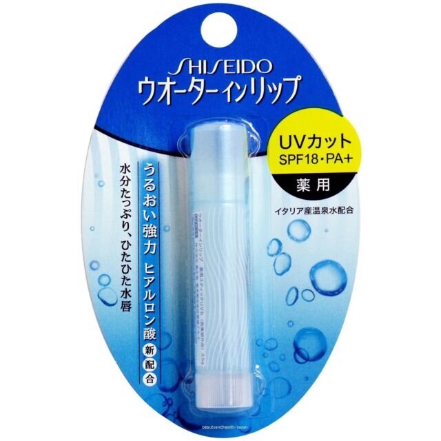 Shiseido ''Water in Lip" ārstniecisks un mitrinošs balzams lūpām UV SPF18 PA + 3.5g cena un informācija | Lūpu krāsas, balzāmi, spīdumi, vazelīns | 220.lv