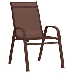 vidaXL dārza krēsli, 4 gab., tekstilēns, brūni цена и информация | Садовые стулья, кресла, пуфы | 220.lv