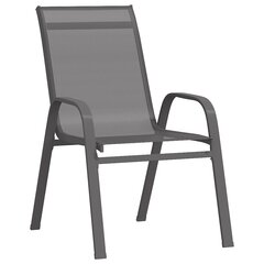 vidaXL dārza krēsli, 6 gab., tekstilēns, pelēki цена и информация | Садовые стулья, кресла, пуфы | 220.lv