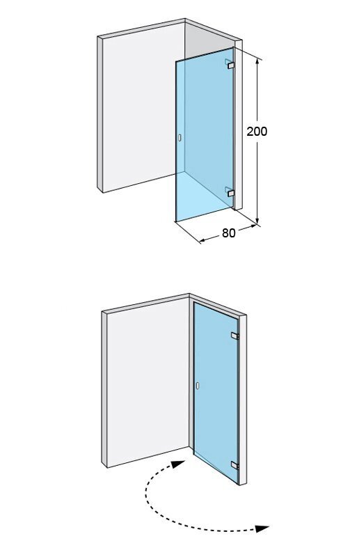 Dušas durvis IDO Design 80, labās puses cena un informācija | Dušas durvis, dušas sienas | 220.lv