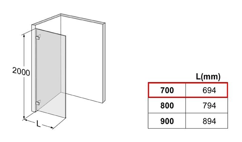 Dušas durvis IDO Design 70, labās puses cena un informācija | Dušas durvis, dušas sienas | 220.lv