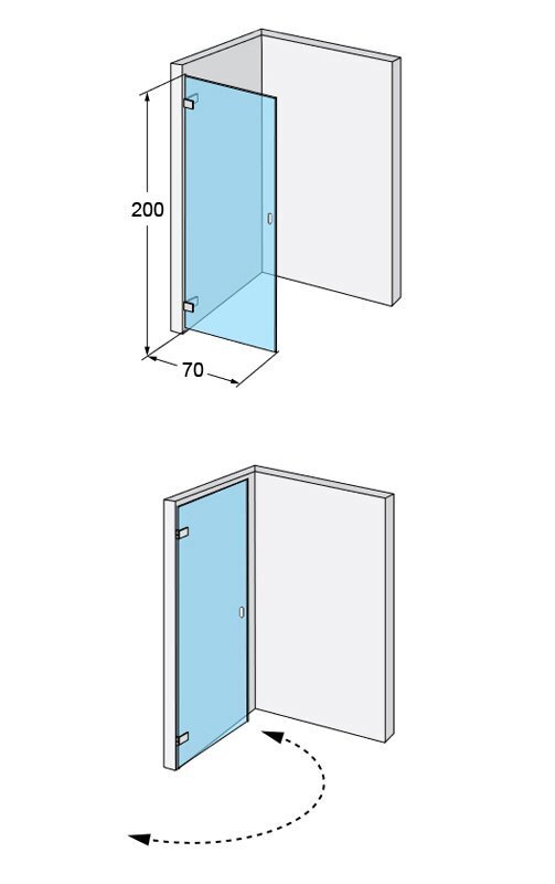 Dušas durvis IDO Design 70, kreisās puses cena un informācija | Dušas durvis, dušas sienas | 220.lv