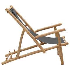 vidaXL pludmales krēsls, bambuss un tumši pelēks audekls cena un informācija | Dārza krēsli | 220.lv