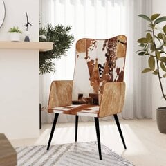 vidaXL atpūtas krēsls, brūns ar baltu, dabīgā āda цена и информация | Кресла для отдыха | 220.lv