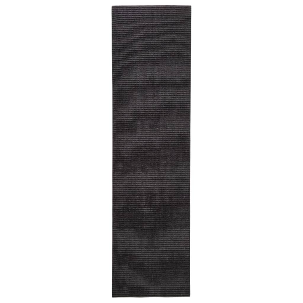 vidaXL paklājs, dabīgs sizals, 66x250 cm, melns cena un informācija | Paklāji | 220.lv