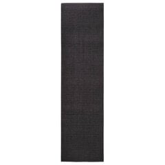 vidaXL paklājs, dabīgs sizals, 80x300 cm, melns cena un informācija | Paklāji | 220.lv