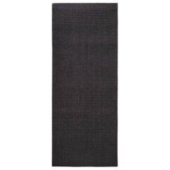 vidaXL paklājs, dabīgs sizals, 100x250 cm, melns цена и информация | Ковры | 220.lv