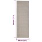 vidaXL paklājs, dabīgs sizals, 66x200 cm, smilšu krāsa cena un informācija | Paklāji | 220.lv