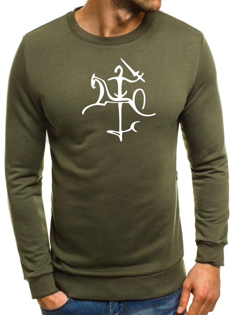 Vīriešu haki krāsas džemperis ar "Vytis" stilu cena un informācija | Vīriešu jakas | 220.lv