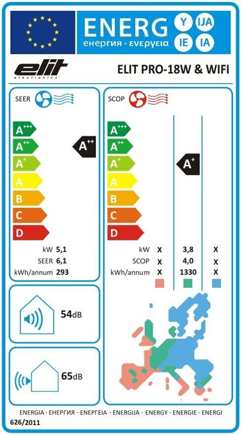 Elites gaisa kondicionieris PRO-18RW WiFi I/O cena un informācija | Gaisa kondicionieri, siltumsūkņi, rekuperatori | 220.lv