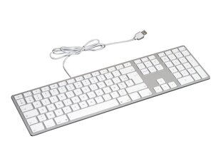 MATIAS Keyboard aluminum MAC HUB 2XUSB SILVER cena un informācija | Klaviatūras | 220.lv