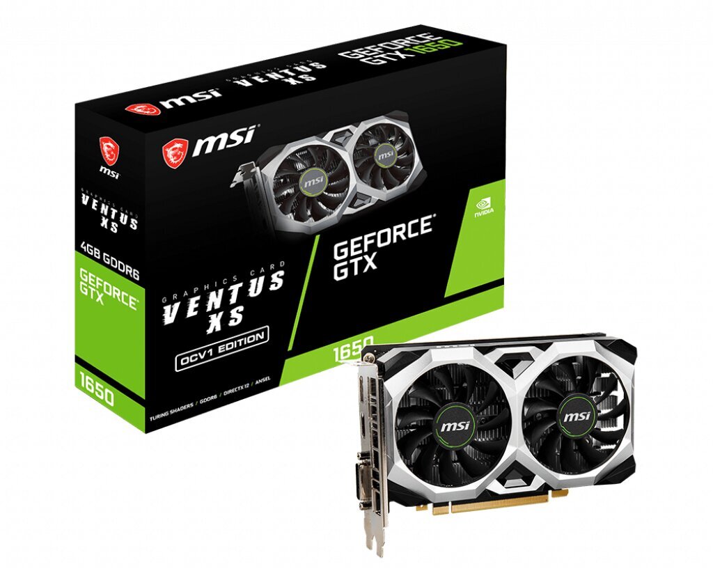 MSI GeForce GTX 1650 D6 VENTUS XS OCV1 NVIDIA 4 GB GDDR6 cena un informācija | Videokartes (GPU) | 220.lv