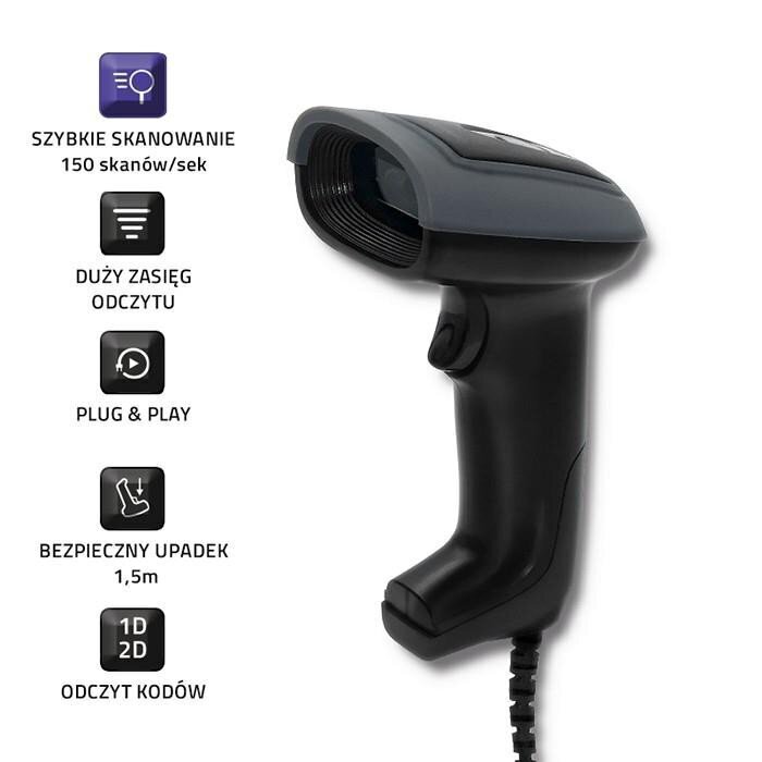 Qoltec 50863 Wired QR & BARCODE Scanner | USB цена и информация | Smart ierīces un piederumi | 220.lv