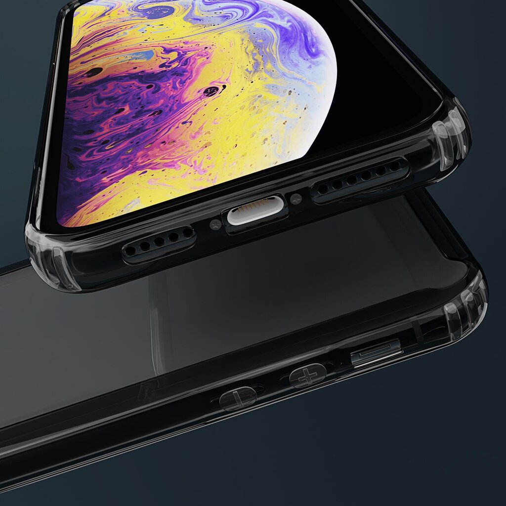 Moozy Xframe Triecienizturīgs vāciņš telefonam iPhone X, iPhone XS – divu krāsu caurspīdīgs hibrīda vāciņš ar melnu triecienu absorbējošu TPU apmali cena un informācija | Telefonu vāciņi, maciņi | 220.lv