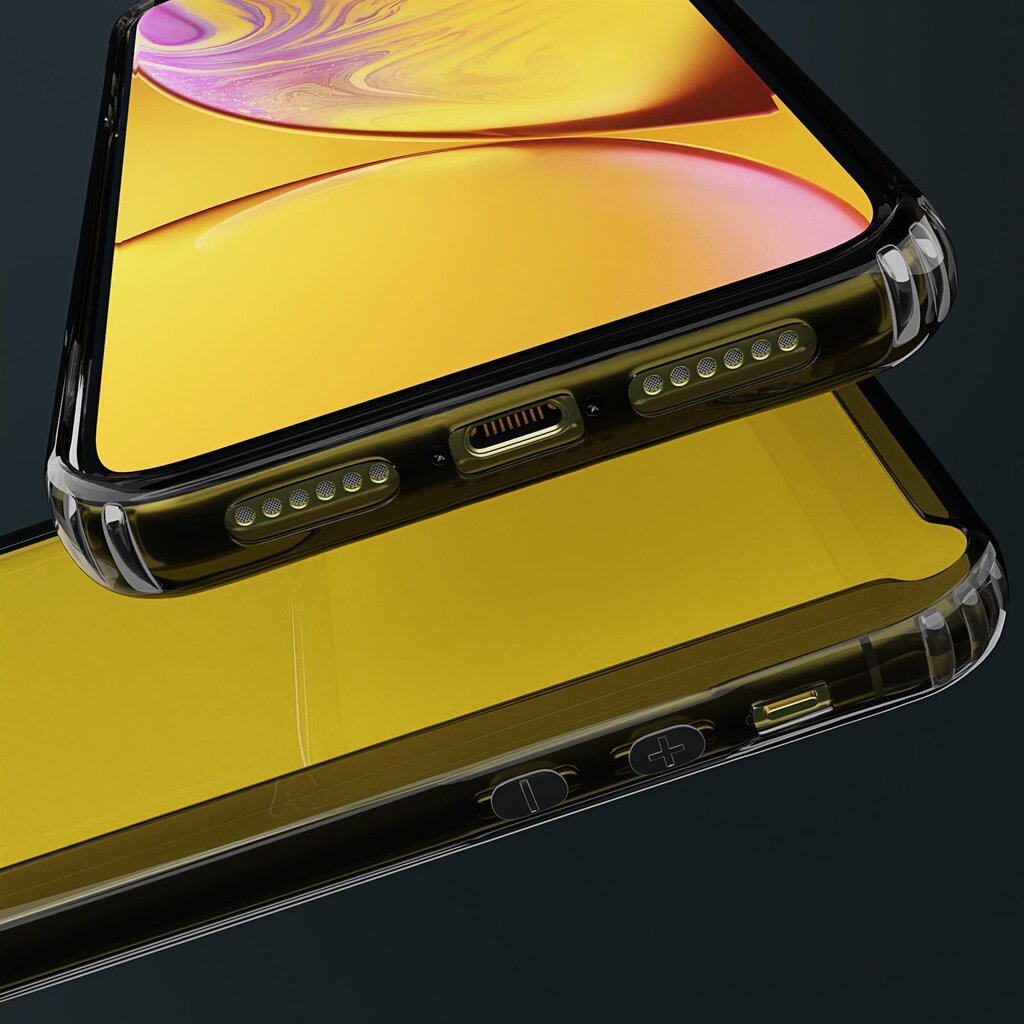 Moozy Xframe Triecienizturīgs vāciņš telefonam iPhone XR – divu krāsu caurspīdīgs hibrīda vāciņš ar melnu triecienu absorbējošu TPU apmali цена и информация | Telefonu vāciņi, maciņi | 220.lv