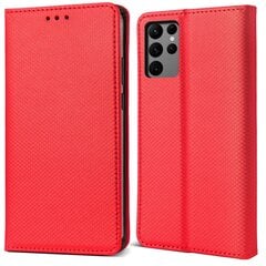 Перекидной чехол Moozy для Samsung Galaxy S22 Ultra 5G - Красный магнитный откидной футляр с держателем для карт и подставкой цена и информация | Чехлы для телефонов | 220.lv