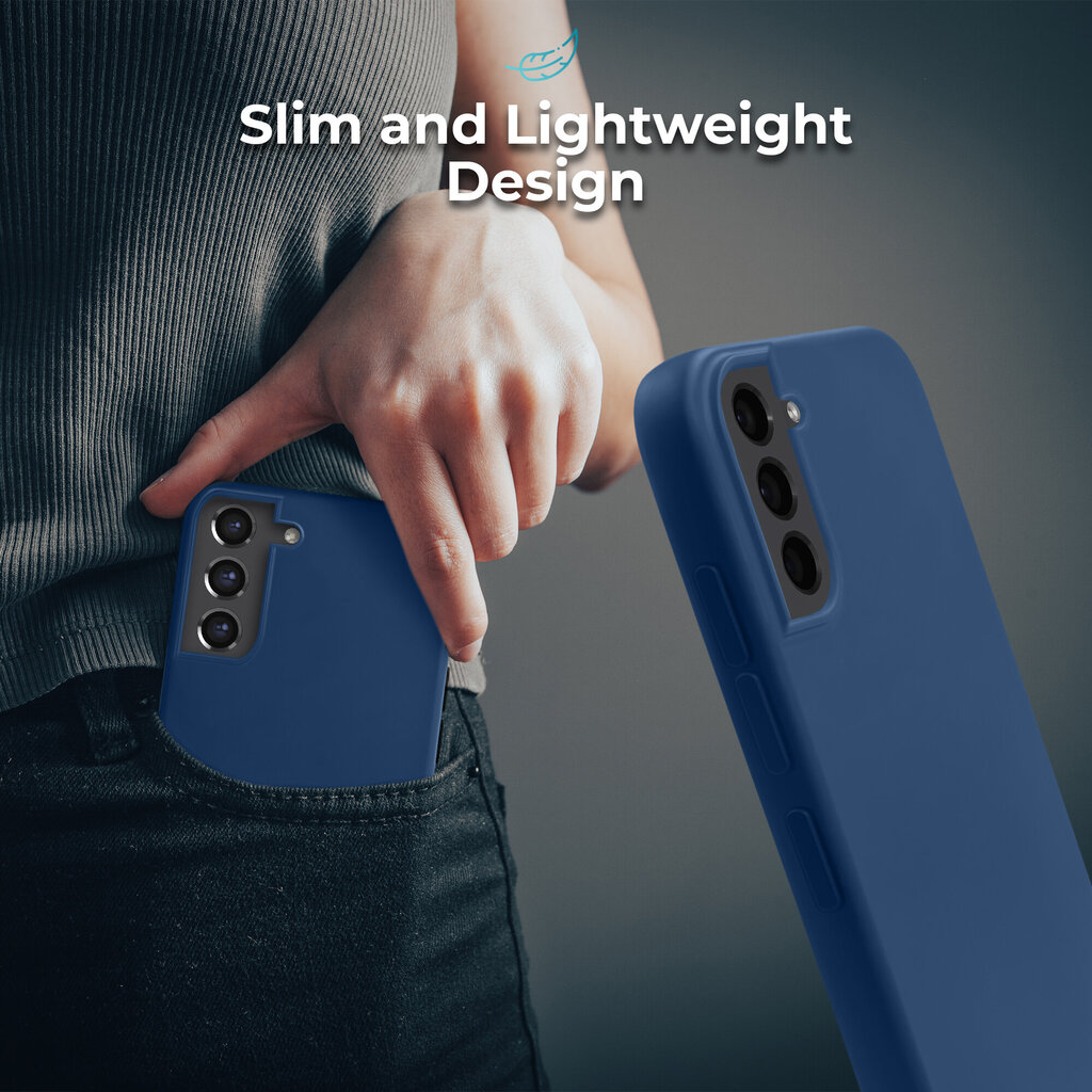 Moozy Lifestyle telefona vāciņš saderīgs ar Samsung Galaxy S21 FE 5G – augstvērtīga silikona apvalks ar matētu virsmu un mīkstu mikrošķiedras oderi, Pusnakts zils cena un informācija | Telefonu vāciņi, maciņi | 220.lv