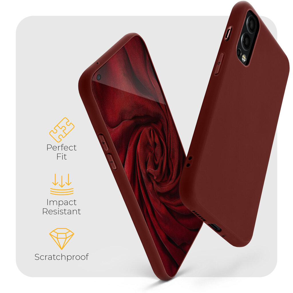 Moozy Minimalist plāns, matēts silikona vāciņš saderīgs ar OnePlus Nord 2 5G telefona modeli, Vīna sarkans цена и информация | Telefonu vāciņi, maciņi | 220.lv