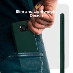 Moozy Minimalist plāns, matēts silikona vāciņš saderīgs ar Xiaomi Poco X3 Pro, Xiaomi Poco X3 NFC, Xiaomi Poco X3 telefona modeli, Tumši zaļš cena un informācija | Telefonu vāciņi, maciņi | 220.lv
