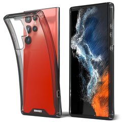 Противоударный чехол Moozy Xframe для Samsung Galaxy S22 Ultra 5G – Двухцветный прозрачный гибридный чехол с черным амортизирующим ободком из ТПУ цена и информация | Чехлы для телефонов | 220.lv