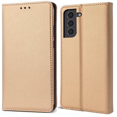 Перекидной чехол Moozy для Samsung Galaxy S21 FE 5G - Золотой магнитный откидной футляр с держателем для карт и подставкой цена и информация | Чехлы для телефонов | 220.lv