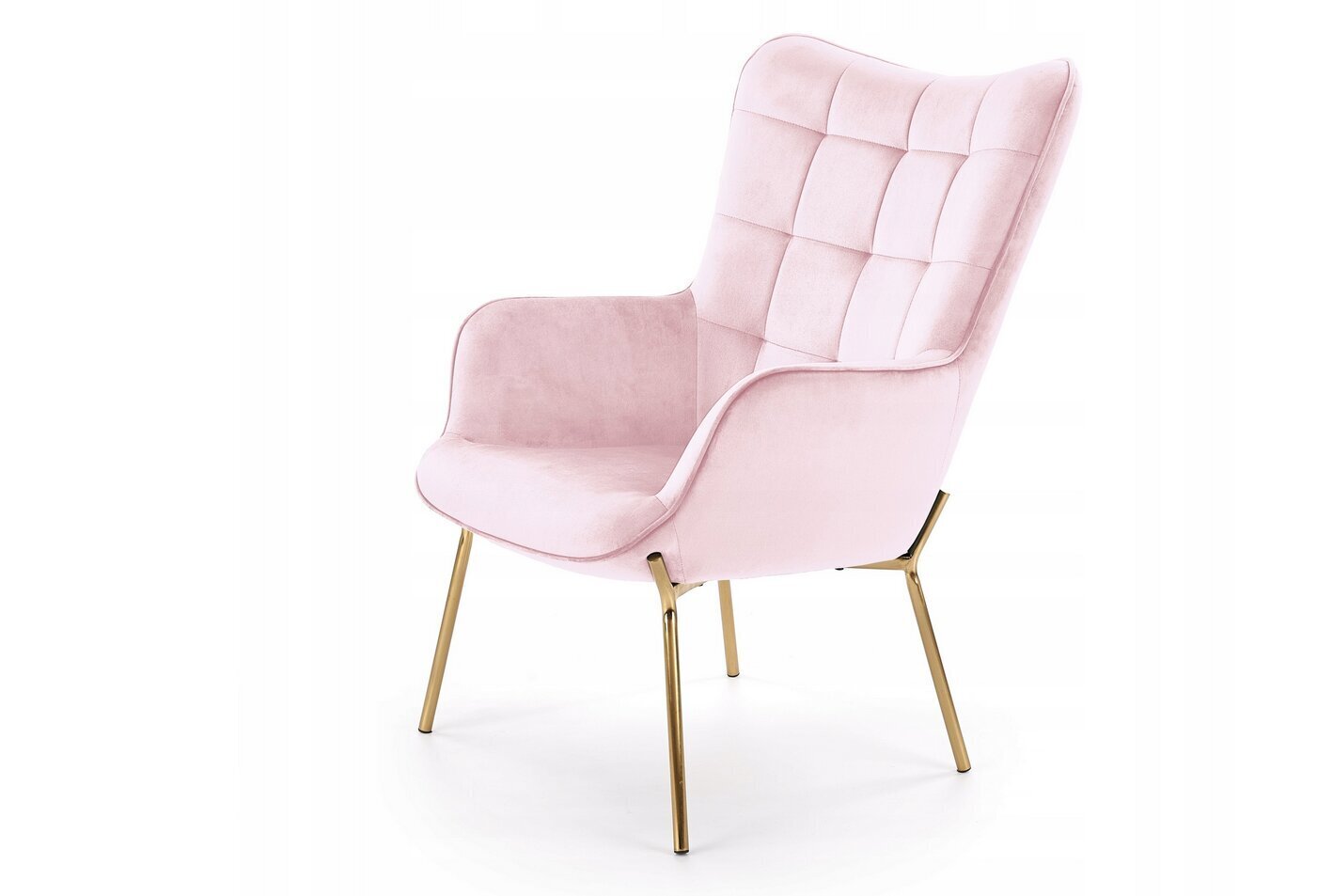 Krēsls Halmar Castel 2, rozā/zelta krāsā cena un informācija | Atpūtas krēsli | 220.lv