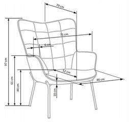 Кресло Halmar Castel, зеленый/черный цвет цена и информация | Кресла для отдыха | 220.lv