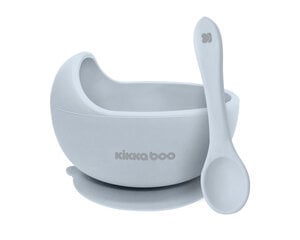 Силиконовая банка с ложкой Kikkaboo Yummy Blue цена и информация | Детская посуда, контейнеры для молока и еды | 220.lv