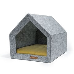 Rexproduct guļvieta - būda Kennel, M, pelēka/dzeltena цена и информация | Лежаки, домики | 220.lv