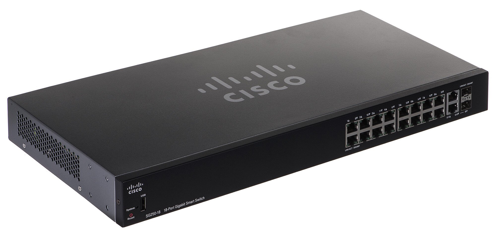 Cisco SG250-18 Managed L2/L3 Gigabit Ethernet (10/100/1000) Black 1U цена и информация | Komutatori (Switch) | 220.lv