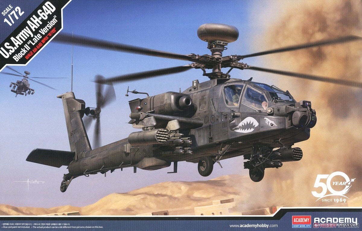 Līmējams modelis Academy 12551 U.S.Army AH-64D Block II Late Version 1/72 цена и информация | Līmējamie modeļi | 220.lv