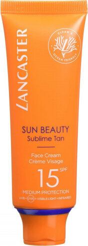 Sauļošanās krēms sejai Lancaster Sun Beauty Face Cream SPF15, 50ml cena un informācija | Sauļošanās krēmi | 220.lv