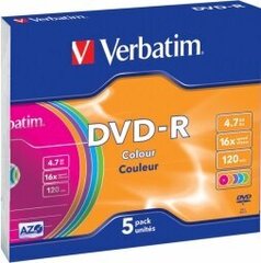 Verbatim 43557, 4.7GB, DVD-R cena un informācija | Vinila plates, CD, DVD | 220.lv