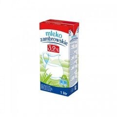 Молоко Zambrowskie, 3,2%, 1 л x 12 шт. цена и информация | Молочные продукты | 220.lv