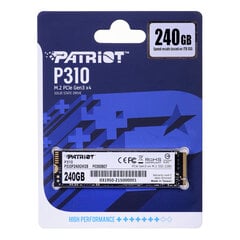 SSD Patriot Viper P310 M.2 PCI-Ex4 NVMe 240GB cena un informācija | Iekšējie cietie diski (HDD, SSD, Hybrid) | 220.lv