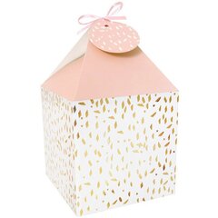 Коробки, розово-кремовый цвет, капли, 11 х 11см, 4шт цена и информация | Упаковочные материалы для подарков | 220.lv