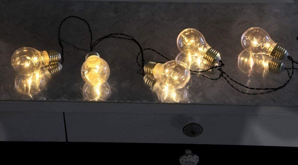 Lampiņu virtene, melna, 5 LED, AA, 0,6W, 100x9cm, Glow, 726-92 цена и информация | Ziemassvētku lampiņas, LED virtenes | 220.lv