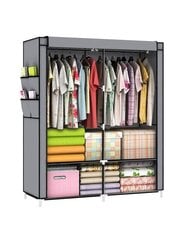 Складной, текстильный, тканевый шкаф - серый цена и информация | Шкафы | 220.lv