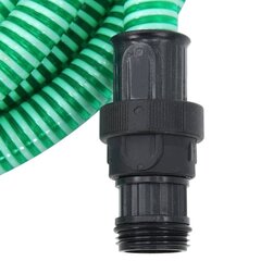 vidaXL sūkšanas šļūtene ar PVC savienotājiem, 4 m, 22 mm, zaļa cena un informācija | Spiedienmazgātāju piederumi | 220.lv