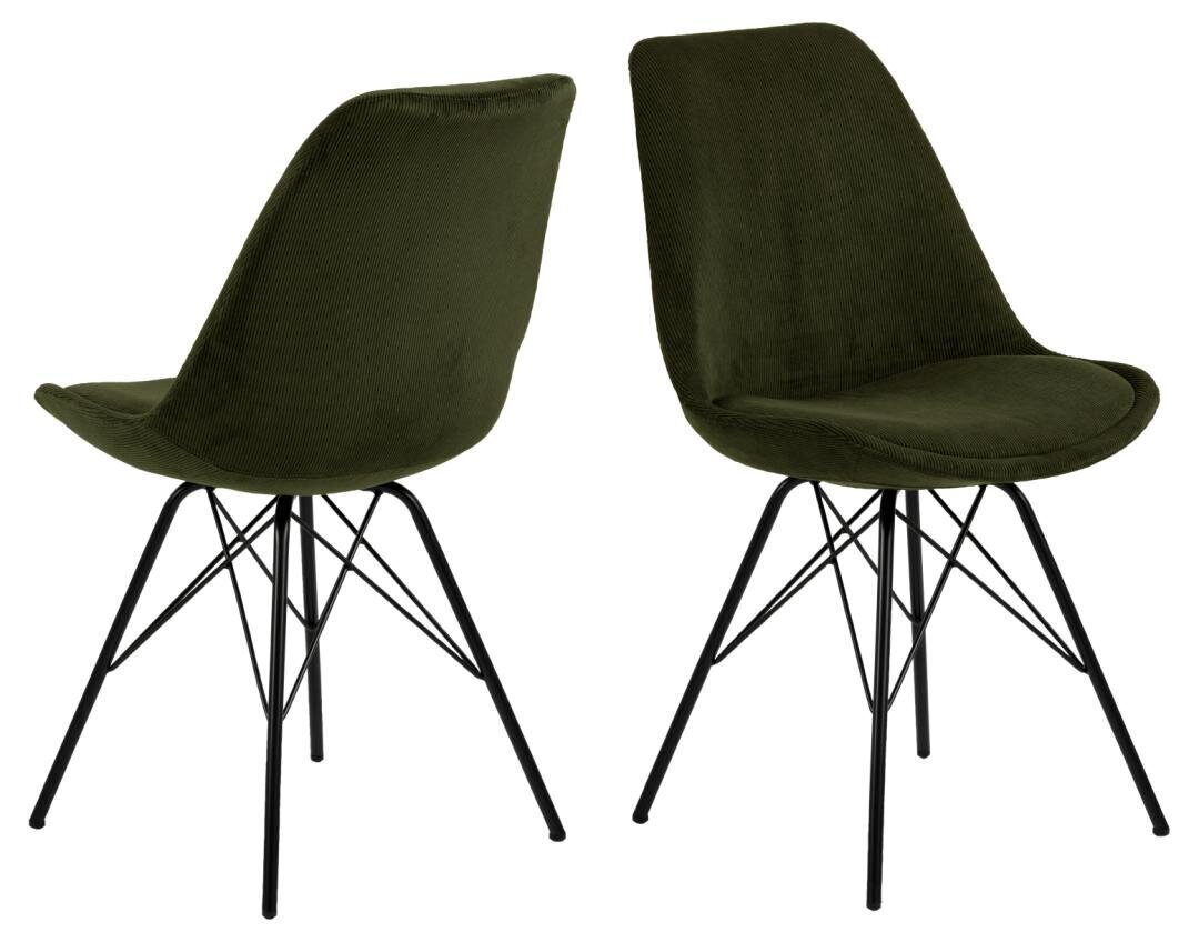 2-u ēdamistabas krēslu komplekts Eris, zaļš cena un informācija | Virtuves un ēdamistabas krēsli | 220.lv