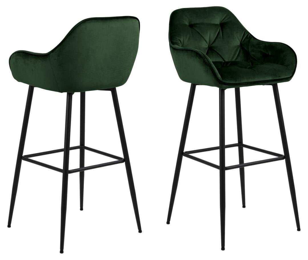 2 bāra krēslu komplekts Brooke, zaļš цена и информация | Virtuves un ēdamistabas krēsli | 220.lv