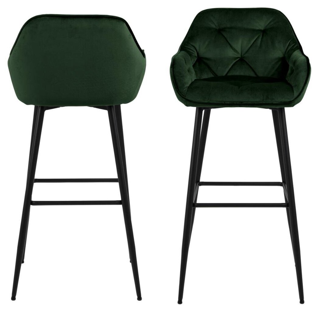 2 bāra krēslu komplekts Brooke, zaļš cena un informācija | Virtuves un ēdamistabas krēsli | 220.lv