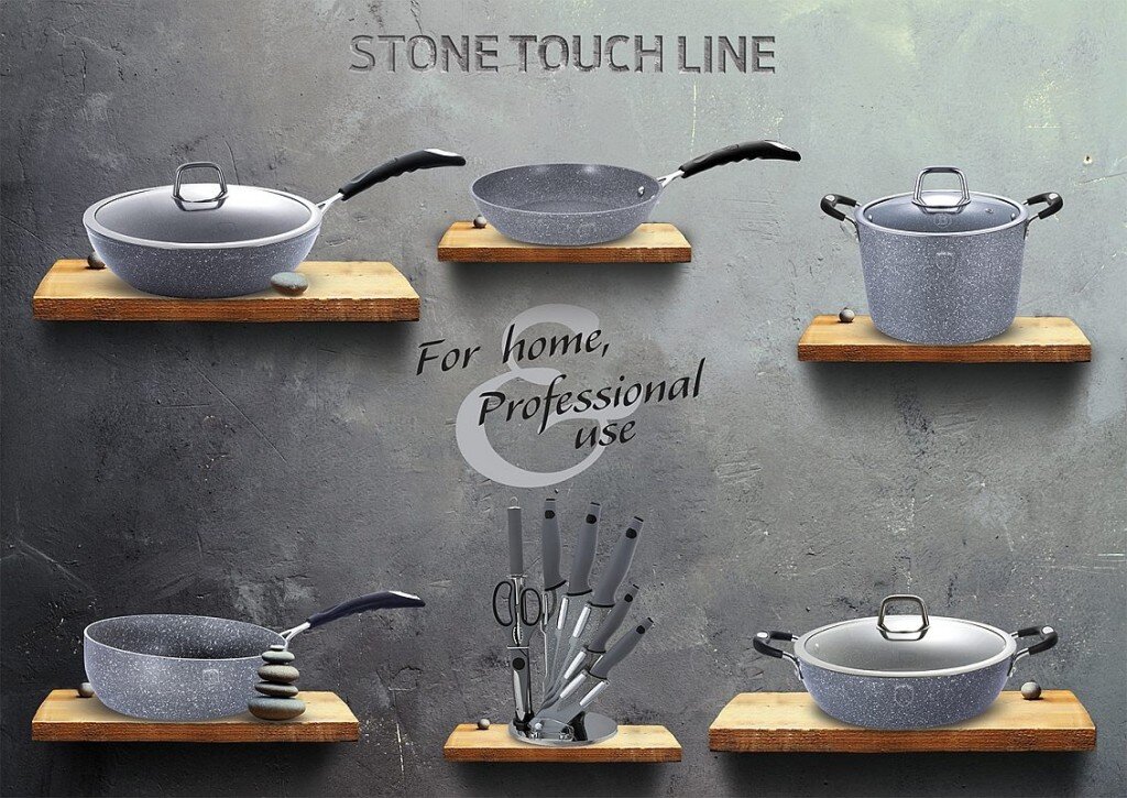 Berlinger Haus kastrolis ar vāku Stone Touch Line, 2,5 l cena un informācija | Katli, tvaika katli | 220.lv