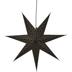 Dekoratīvā papīra zvaigzne karināma, melna, 60x60cm, Brodie 501-75 cena un informācija | Ziemassvētku dekorācijas | 220.lv