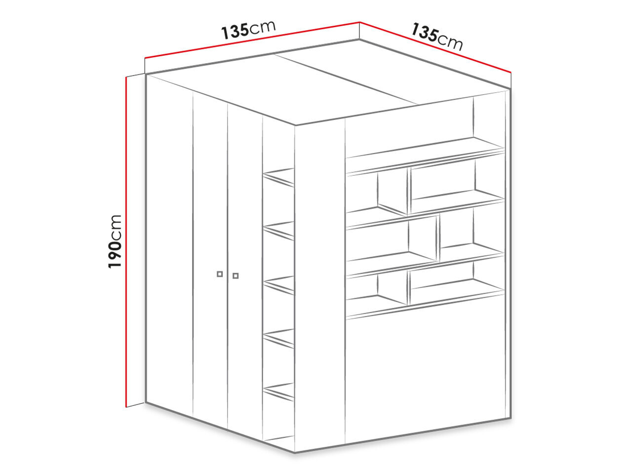 Skapis LEGIMI LG01 L / P, melns / ozols cena un informācija | Skapji | 220.lv