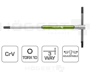 Hogert Torx T20 T veida uzgriežņu atslēga, HT1W862 cena un informācija | Rokas instrumenti | 220.lv