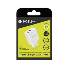 Дорожное зарядное устройство 2 USB 2mAh от Easycell белый цена и информация | Зарядные устройства для телефонов | 220.lv