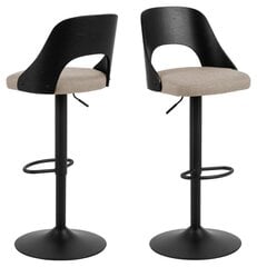 2-u bāra krēslu komplekts Lucy, melns/smilškrāsas cena un informācija | Virtuves un ēdamistabas krēsli | 220.lv