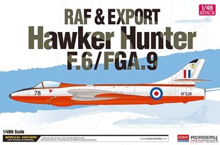 Сборная модель для склеивания Academy 12312 RAF & Export Hawker Hunter F.6/FGA.9 1/48 цена и информация | Склеиваемые модели | 220.lv