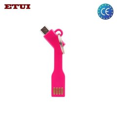 Etui USB Kabelis - Atslēgu piekariņš uz Micro USB savienojumu Unievrsāls Rozā cena un informācija | Savienotājkabeļi | 220.lv